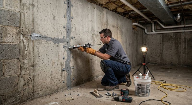 Basement Crack Repair in Brevard, NC