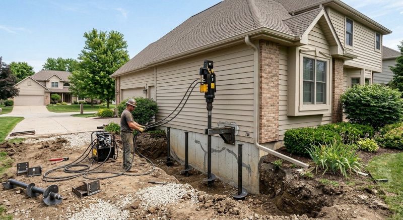 Helical Pile Installation in Brevard, NC
